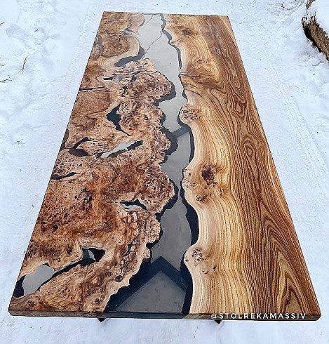 Стол река из массива